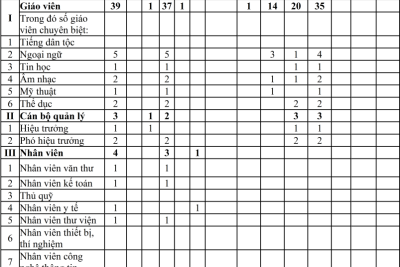 TNT -Công khai Chất lượng giáo dục của trường Tiểu học Trần Nhân Tông năm học 2022-2023