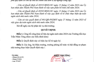 TNT – Công khai Dự toán ngân sách năm 2024